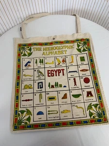 Tote Bag Alphabet Ägyptische Hieroglyphen Segeltuchtasche Souvenir of Egypt S143 - Bild 1 von 10