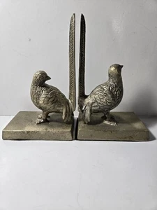 Bird Bookends Set Of 2 Handcrafted Metal India Heavy Felt Bottom 7hx4wx3d - Picture 1 of 14