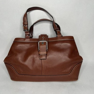 COACH HAMPTON CUERO MARRÓN Nº EO820 12602 BOLSO DE MANO SILLA MONEDERO BOLSO DE MANO Foto 1 de 4