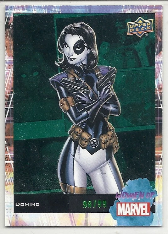 2024 Upper Deck Women Of Marvel Green Parallel Card 49 Domino 98/99 - Image 1 of 1