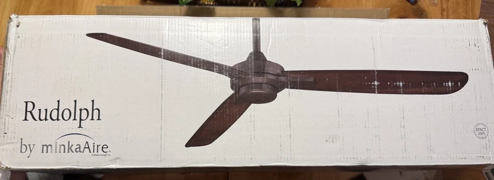 Minka Aire F727-WHF Rudolph 52" Indoor FLAT WHITE Ceiling Fan (SEE PHOTOS) - Image 1 of 3