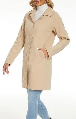 Gabardina impermeable impermeable de longitud media impermeable impermeable impermeable para mujer M Foto 1 de 4