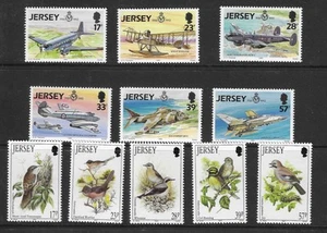 Stamps Jersey 11 No Stamps, Sets, AIRCRAFT & BIRDS, NMM, F/V £3.61, 1993 - Picture 1 of 1