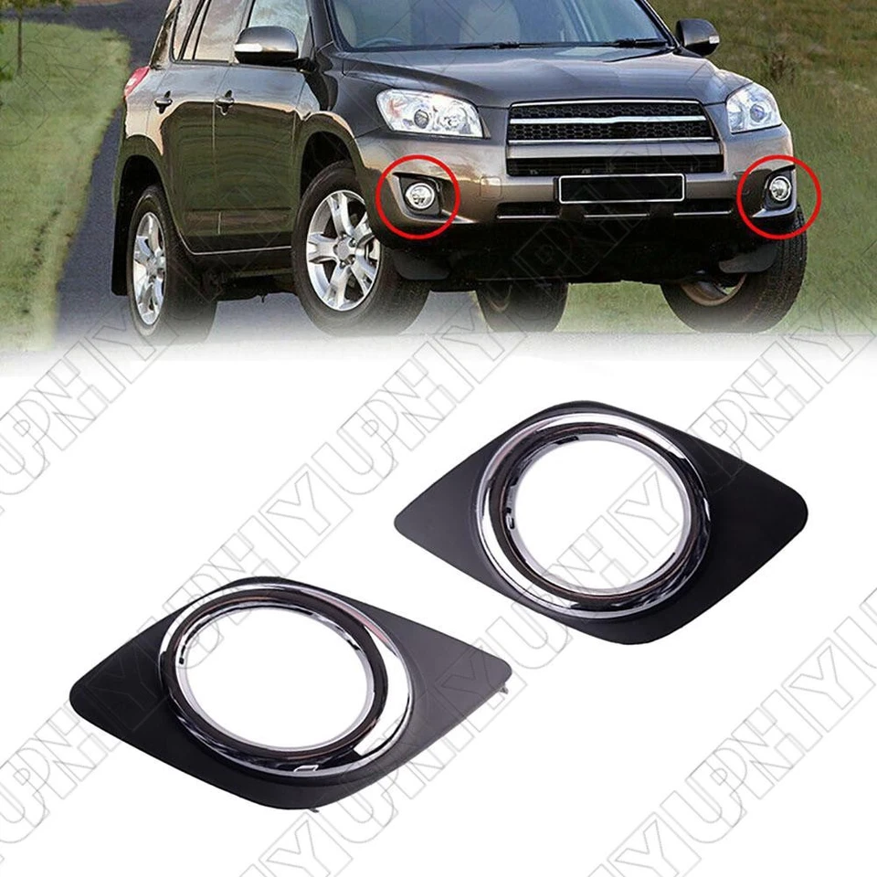 2 x Front Bumper Fog Light Cover 52128-0R040 52127-0R040 For Toyota RAV4 2009-13 - Image 1 of 4