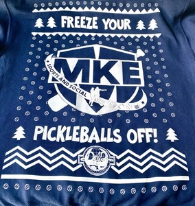 Freeze Your PickleBalls Off Graphic Blue Sweat Shirt MKE Sports & Social Sz. Med - Picture 1 of 4