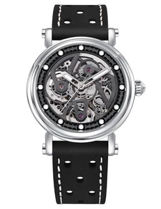 BENYAR Automatic Watches for Men Black Skeleton dial 50M Waterproof Leather M... - Bild 1 von 6