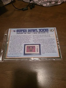 Superbowl XXXI Packers 35 Vs Patriots 21 3 Stamp Set With 6x9" Card MS000220 - Picture 1 of 2