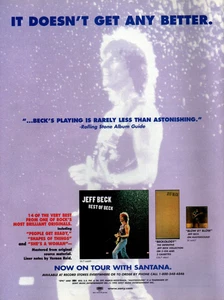 Vintage BEST OF JEFF BECK MAGAZIN DRUCKANZEIGE "On Tour With Santana" Pinup-Seite - Bild 1 von 1