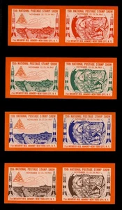 ASDA BRIEFMARKENSCHAU ETIKETTEN - 1963, UNGEEIGNET, 8er SATZ (4 PAAR) - Bild 1 von 3