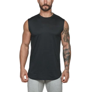 Gym Tank Top Bodybuilding Leisure Vest Mens Cotton Sleeveless Muscle Undershirt - Picture 1 of 13