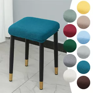 Removable Square Chair Seat Slipcover Bar Stool Stretch Cushion Cover Protector. - Picture 1 of 28
