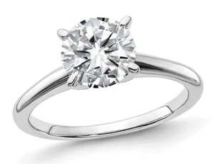 3.50 Carat (ctw) Synthetic Moissanite Solitaire Engagement Ring 14K White Gol - Picture 1 of 5