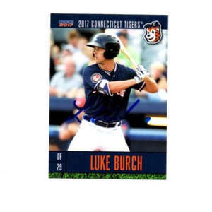 Luke Burch 2017 Connecticut Tigers auto signed team set rookie card Kent State 