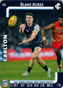 2025 Carlton Blues AFL TeamCoach Card - Blake Acres - Picture 1 of 3