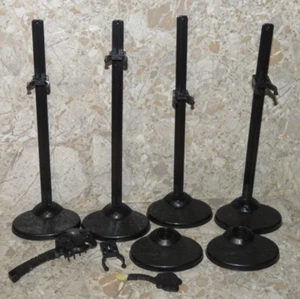 Lot 4 Monster High Black Doll Stands 2 Extra Bases 1 Hairbrush Eyeshadow Brush - Picture 1 of 7