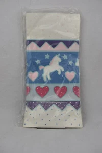 Vintage Hallmark Unicorn Hearts Paper Table Cover Tablecloth 54" X 102” USA Made - Picture 1 of 4