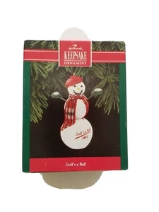 Hallmark 1992 Golf's a Ball Snowman golfer Christmas Ornament Keepsake - Picture 1 of 7