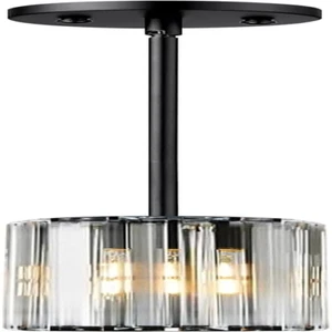 Pendant Light Kitchen 1-Light, Crystal Pendant Lighting Black Island Light Fixtu - Picture 1 of 12