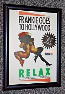 FRANKIE GOES TO HOLLYWOOD band A4 FRAMED relax SINGLE original 1984 ART poster - Foto 1 di 1