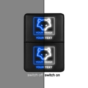 Create Your Own Dual Function Push Switch For Toyota - Blue/White - 33mm x 22mm - Picture 1 of 7
