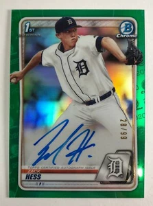 Zack Hess 2020 Bowman Chrome Prospect Autographs Green Shimmer Refractors #CPAZH - Picture 1 of 2