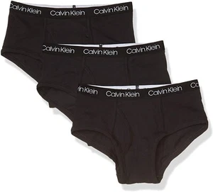 Calvin Klein 252778 Boys Kids Modern Cotton Briefs Underwear 3 Pack Black Size S - Picture 1 of 2