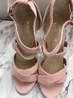Ladies Shoes Size 3 Pink Faux Suede Heels Sandals Shoe Wish Preowned GC