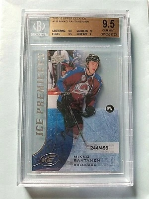 2015-16 Mikko Rantanen Upper Deck Ice Premieres Rookie RC BGS 9.5 GEM MINT /499 - Image 1 of 2