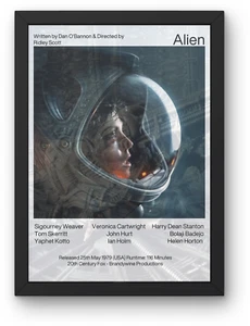 Alien 1979 Movie Poster A1-5 Frame Option Xenomopth Weaver Facehugger Scifi Horr - Foto 1 di 3