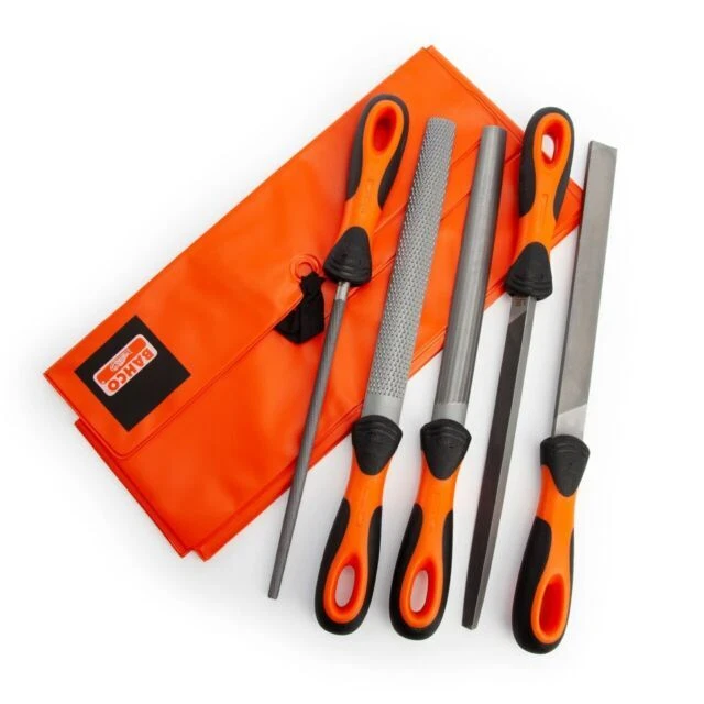 Bahco ERGO Engineering File Set with Half-Round Rasp Second Cut 200mm - 5 pcs