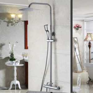 Juego de grifos de ducha termostáticos de lluvia de baño de 8" grifo mezclador de agua - Imagen 1 de 7