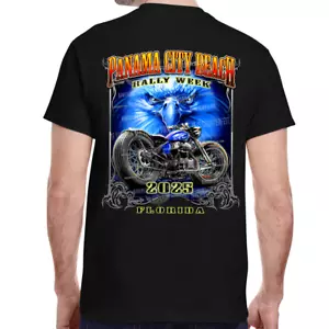 2025 Panama City Beach Rally Week Blue Eagle T-Shirt No Harley - Picture 1 of 4