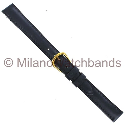 12mm deBeer Gray Waterproof Genuine Neo Calf Leather Stitched Ladies Watch Band - Image 1 of 3
