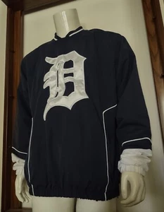 M Men G-III Apparel Detroit Tigers Pullover Baseball Jacket Blue White Sewn VG - Picture 1 of 11