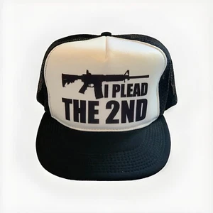 I Plead 2nd Snapback Truckermütze Baseballkappe schwarz Mesh Waffenrechte Änderung - Bild 1 von 11
