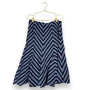 White Stage Womens Casual Mermaid Striped Cotton Maxi Skirt Size 18 488 - Picture 1 of 5