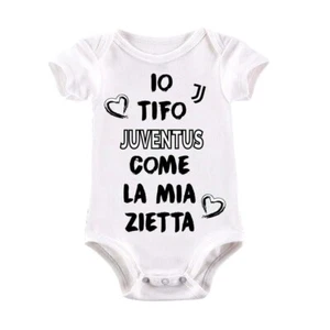 Body divertente neonato a maniche corte "IO TIFO JUVENTUS COME LA MIA ZIETTA" - Imagen 1 de 4
