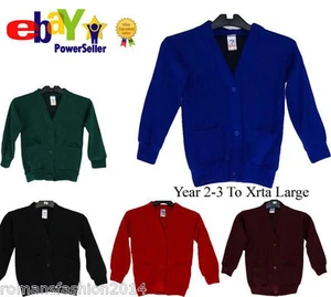 New Kids Children Boys Girl School Uniform Fleece Sweat Cardigan Only Uniform UK - Picture 1 of 23