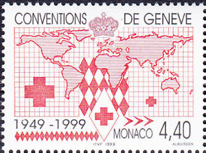 Monaco #YT2188 MNH 1999 Geneva Convention Flag World Map [2109 Mi2439 SG2398]