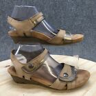 Rockport Sandals Womens 9.5 M Slingback Wedge Tan Leather Round Open Toe Casual