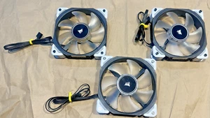 3 x Corsair ML120 WHITE LED 120mm PWM Premium Magnetic Levitation Computer Fan - Photo 1/3