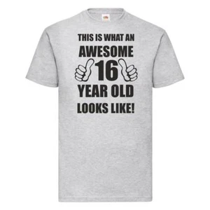 16th 16 Years Old sixteenth Birthday Gifts Presents Mens Funny Awesome T-Shirt - Picture 1 of 3