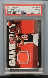 2011 TOPPS # GDRAG - A.J. Green RC PSA 9 MINT # 47472905 GAME DAY RELICS !!! - Picture 1 of 2