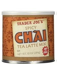 Trader Joe's Spicy Chai Tea Latte Mix 10 oz Each Pack. DRINK HOT or COLD - Picture 1 of 6