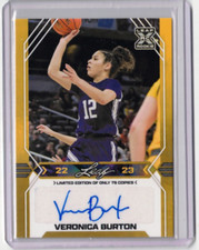 VERONICA BURTON 22/23 Leaf Draft Auto Autograph Signed WNBA GOLD Rookie Card /75