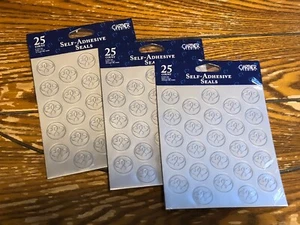 Gartner Studios Foil Seals Silver Double Heart self-adhesive 3 Sheets 75 total - Picture 1 of 4