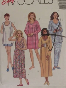 OOP McCALLS 7951 Misses Nightgown in 2 lengths Pants or Shorts PATTERN XS-S-M UC - Picture 1 of 3