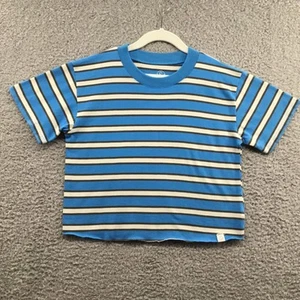 Treasure & Bond Girl's Cropped Blithe Multi Stripe T-Shirt Blue S (7/8) - Picture 1 of 3