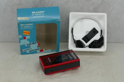 SHARP JC-126H ++ Vintage WALKMAN + OVP + sehr guter Zustand ROT - Bild 1 von 4