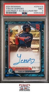 Yoeilin Cespedes 2024 Bowman Chrome Prospect Auto Blue Lunar /150 #CPAYCE PSA 9 - Picture 1 of 2